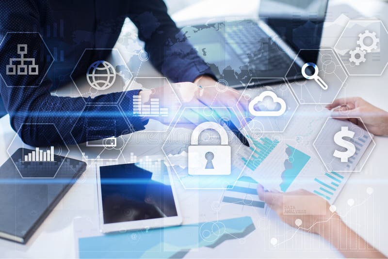 Segurança do Cyber, proteção de dados, segurança da informação Conceito da tecnologia do Internet imagens de stock royalty free Segurança do Cyber, proteção de dados, segurança da informação Conceito da tecnologia do Internet imagens de stock royalty free
