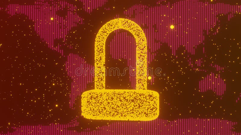 Seguridad global de internet. concepto de ciberseguridad en representación de color magenta 3d. concepto de ciberseguridad en color magenta. vpn.