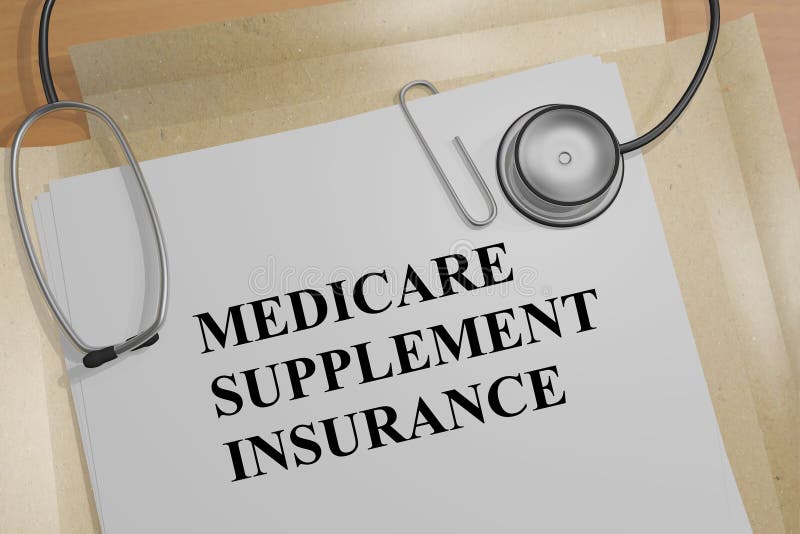Seguro do suplemento a Medicare - conceito médico ilustração stock Seguro do suplemento a Medicare - conceito médico ilustração stock