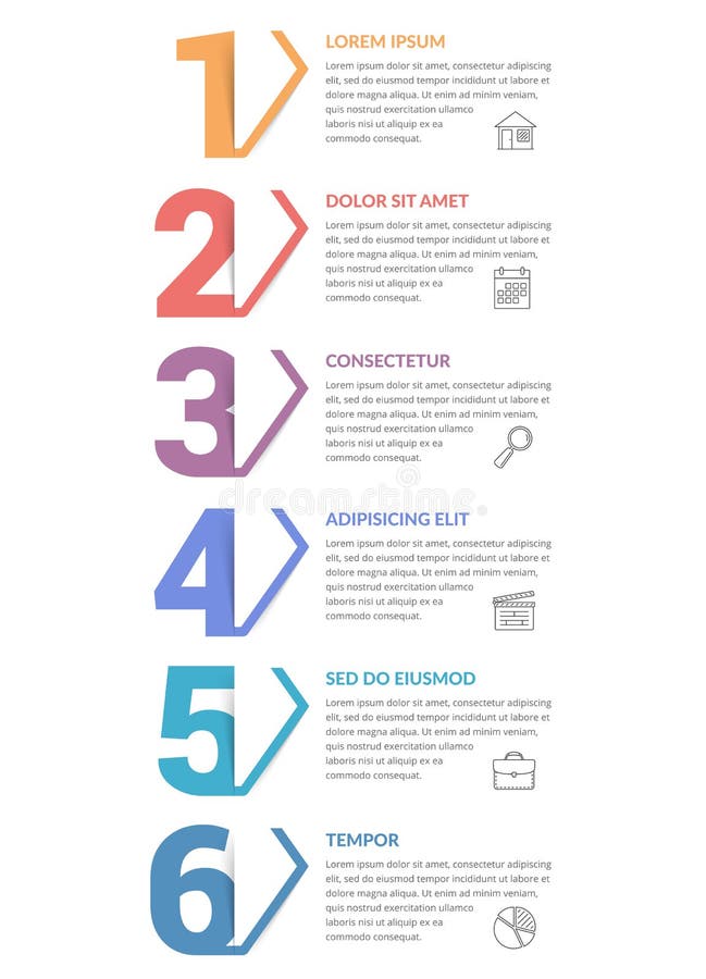 Sei punti - modello di Infographic illustrazione vettoriale