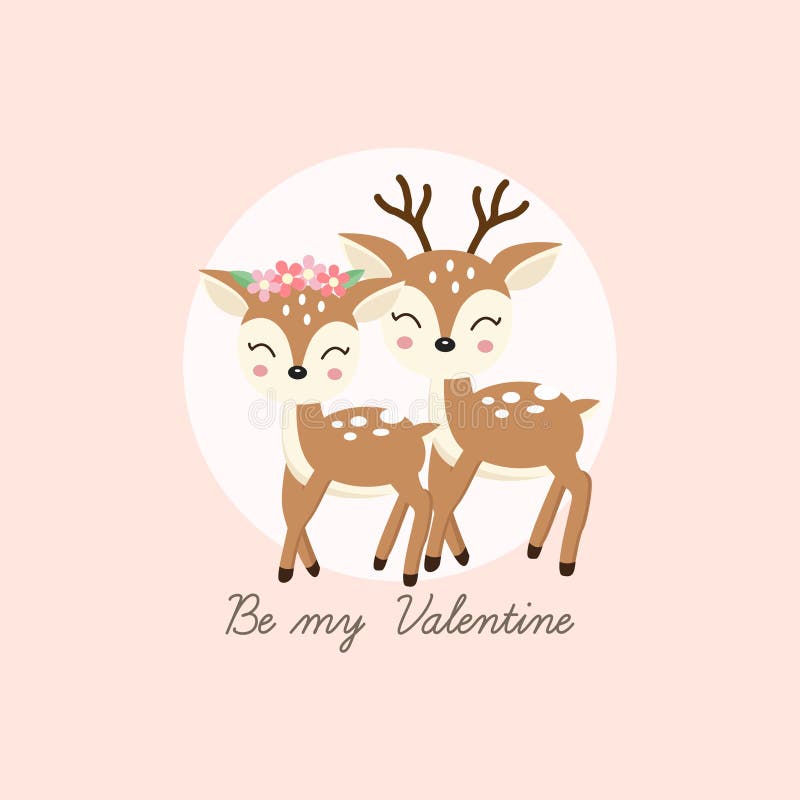 Seien Sie mein Valentinsgruß Nette Paare lieb mit Blumenkrone in Blumen in der Karikaturart vektor abbildung Seien Sie mein Valentinsgruß Nette Paare lieb mit Blumenkrone in Blumen in der Karikaturart vektor abbildung