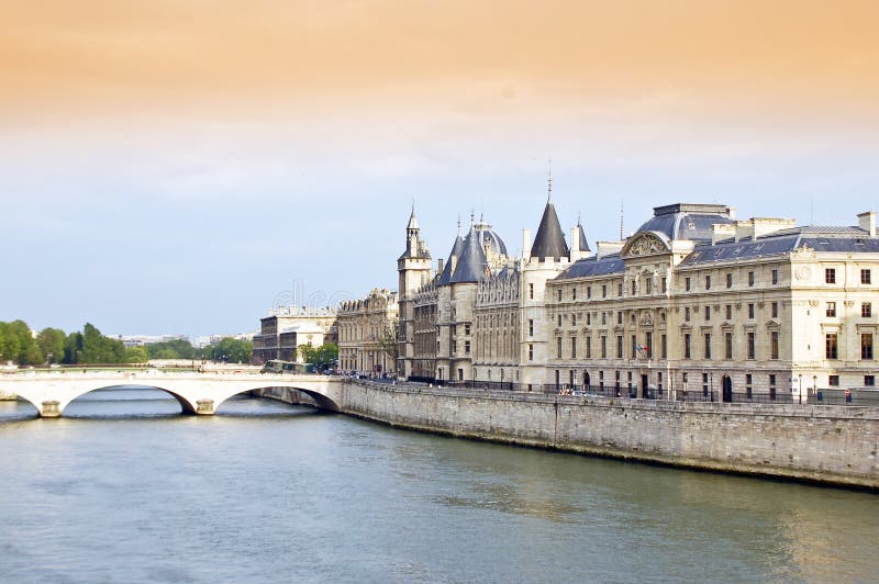 Seine River and Bridge stock photo Seine River and Bridge stock photo