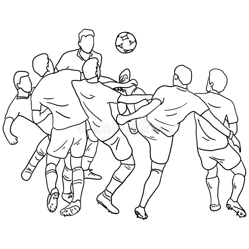 Dois Jogadores De Futebol Que Jogam No Esboço Da Ilustração Do Vetor Do Jogo  Fazem Ilustração do Vetor - Ilustração de objetivo, alvo: 119504275