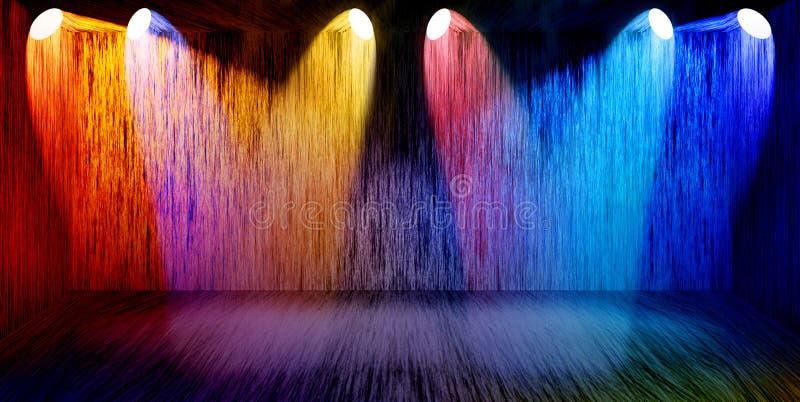 Seis luces de la etapa ilustración del vector Seis luces de la etapa ilustración del vector