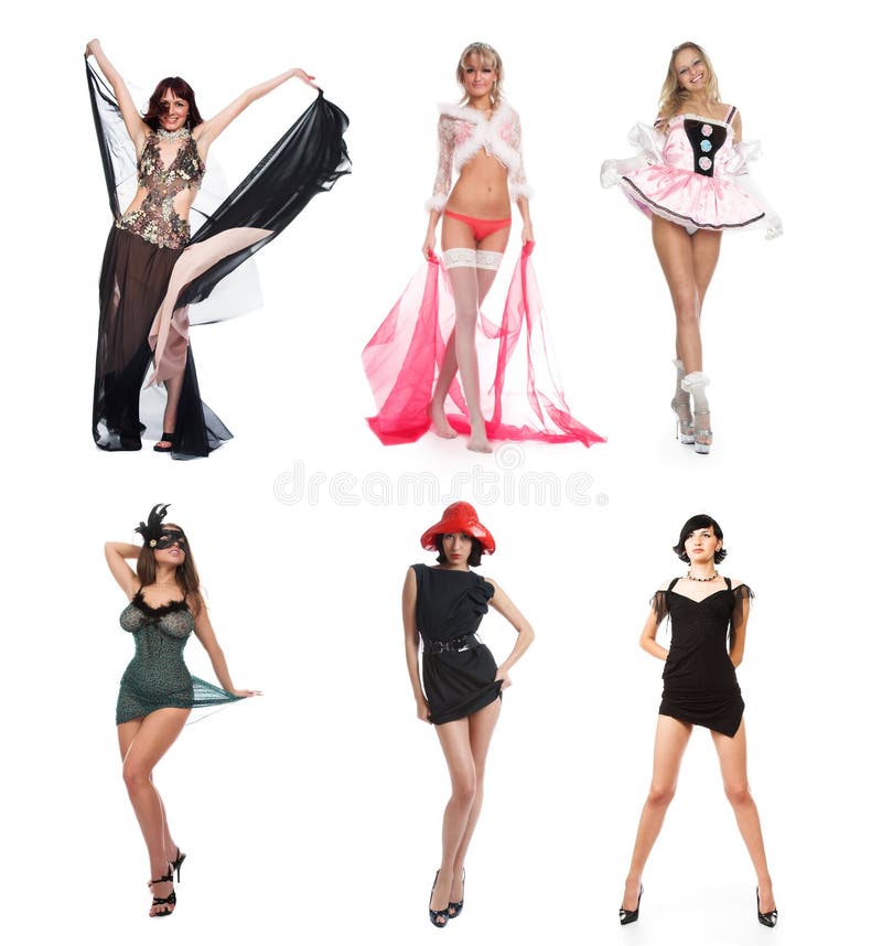 Seis meninas bonitas foto de stock Seis meninas bonitas foto de stock