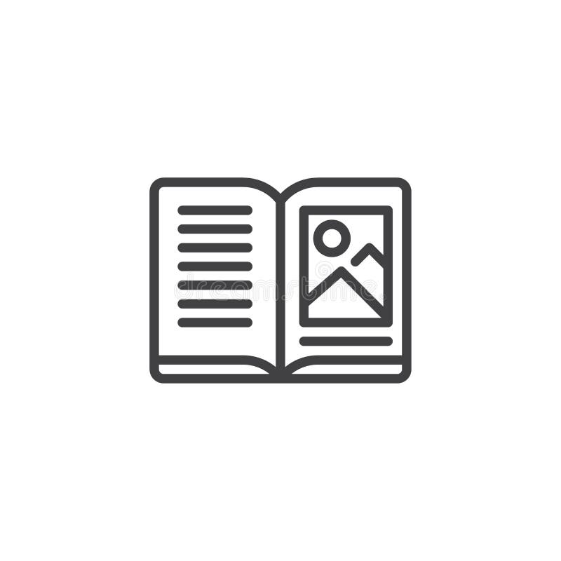 Seiten des offenen Buches mit Bildentwurfsikone stock abbildung Seiten des offenen Buches mit Bildentwurfsikone stock abbildung