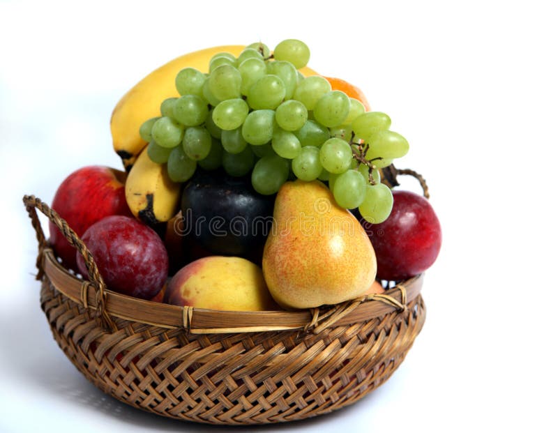 Seitenansicht des Fruchtkorbes lizenzfreies stockbild Seitenansicht des Fruchtkorbes lizenzfreies stockbild