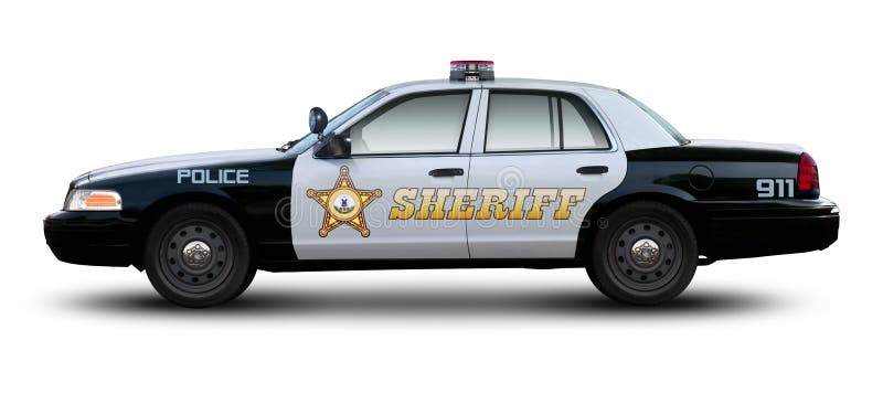 Seitenansicht des Sheriffautos lizenzfreies stockbild Seitenansicht des Sheriffautos lizenzfreies stockbild
