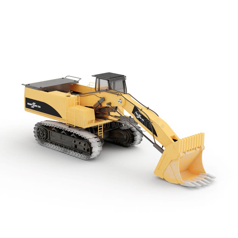 Seitenansicht eines 3D-Diecast-Meisters der Raupensäule 365c-Frontschaufelmodell. stock abbildung