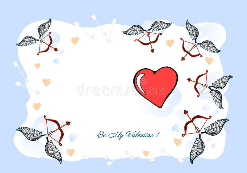 Seja meu Valentim, cartão do Valentim, cartão Uma ilustração do dia de Valentim - eu te amo, mão-desenho projetado original ilustração do vetor Seja meu Valentim, cartão do Valentim, cartão Uma ilustração do dia de Valentim - eu te amo, mão-desenho projetado original ilustração do vetor