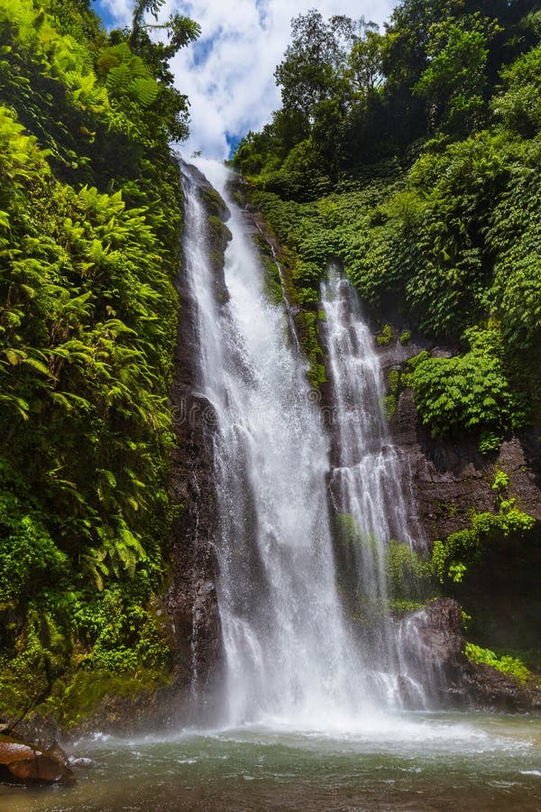 Sekumpul Wasserfall  Bali Insel Indonesien  Stockbild 