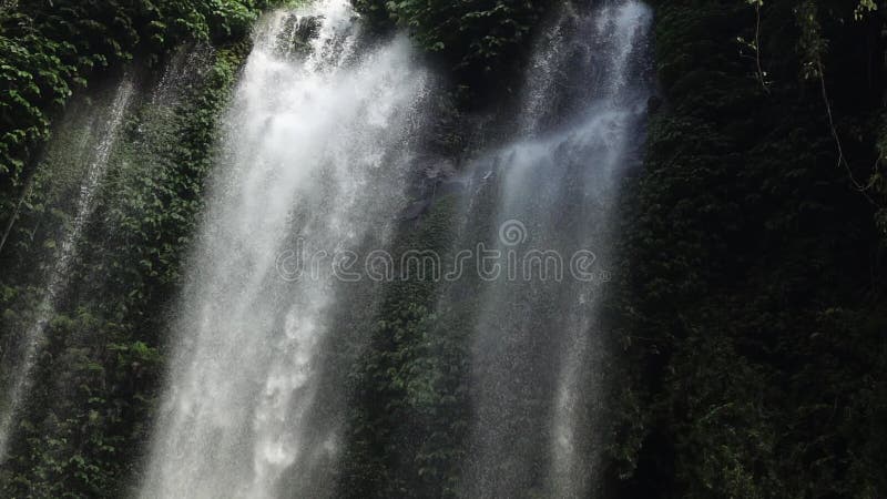 Sekumpul Waterfall in Bali, Indonesia. Slowmotion