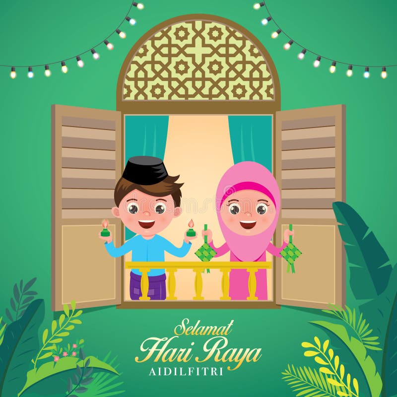 Selamat Hari Raya Idul Fitri Is Another Language Of Happy Eid Mubarak In Indonesian Cartoon Muslim Family Celebrating Eid Al Fitr Stock Vector Illustration Of Character Islamic 147300883