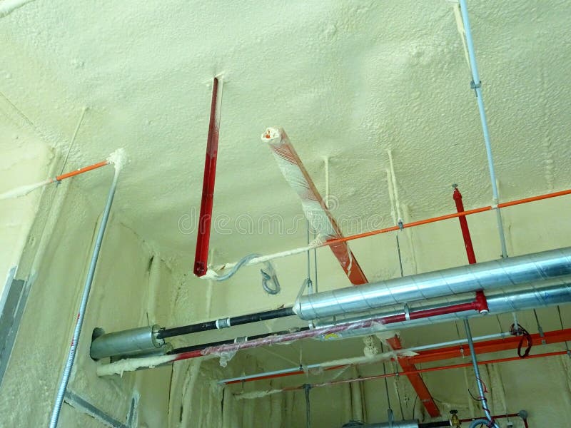 Polyurethane Insulating Foam that Has Been Sprayed and Covered the