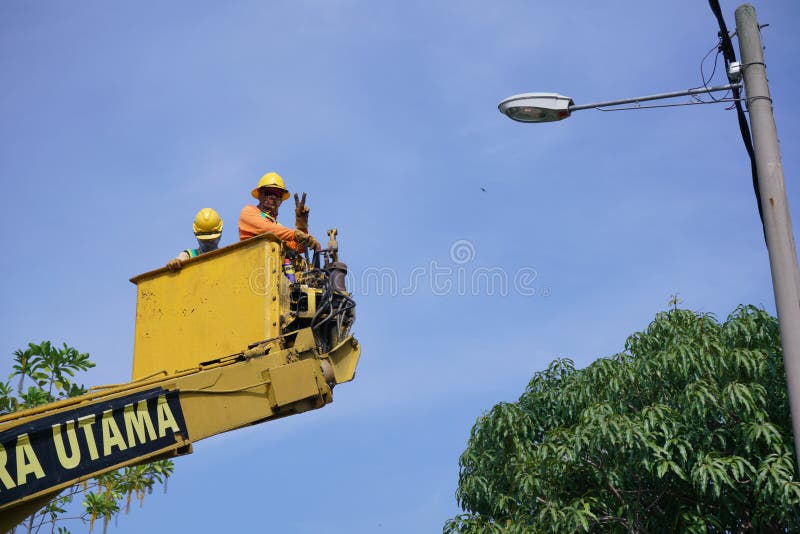 Selangor, Malaysia 29 October 2019 .workers are Replacing Street