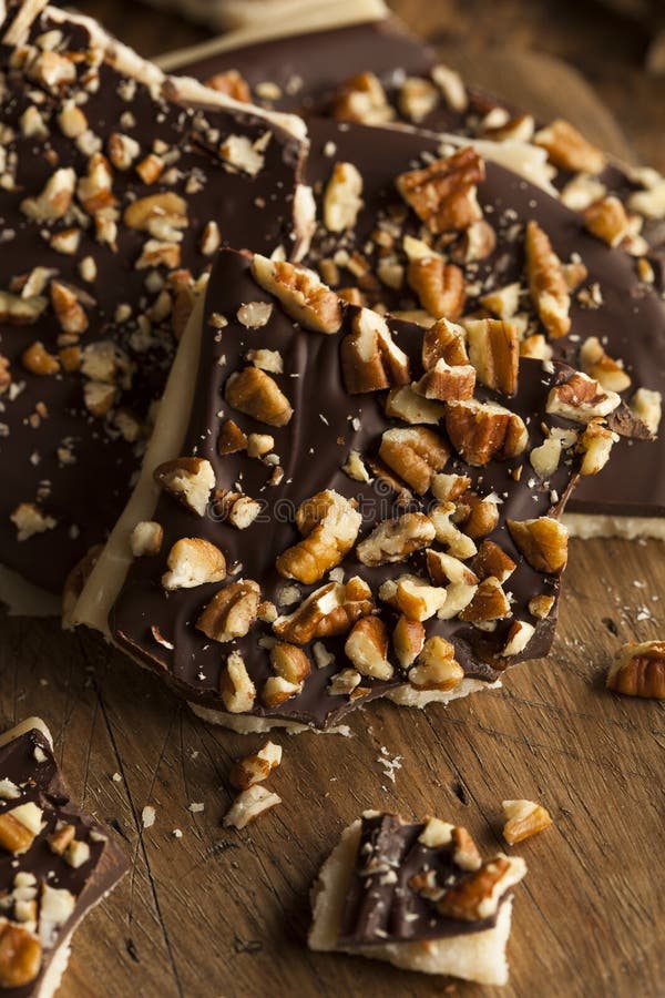 Selbst Gemachtes SchokoladenEnglischToffee Stockbild Bild von