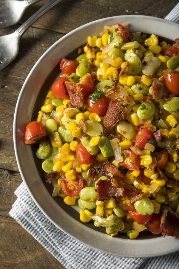 Selbst Gemachtes Succotash Mit Lima Beans Stockfoto - Bild von ...