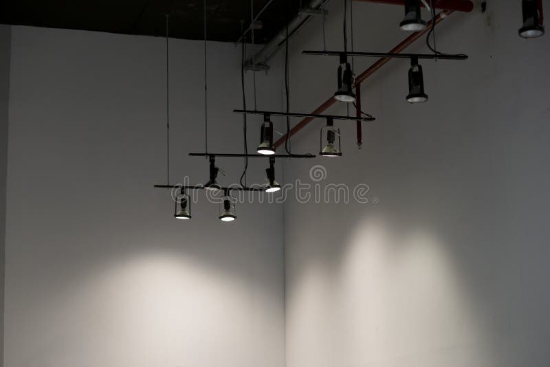 Select the Focus Hanging Studio Light in a White Room, the Light