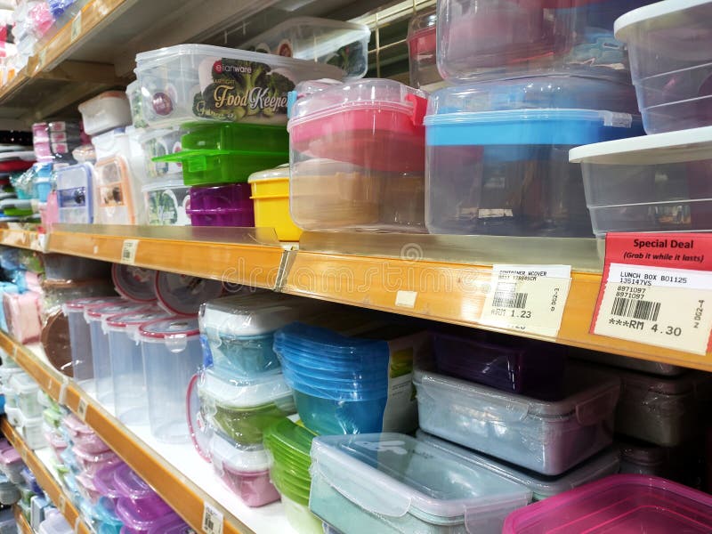 Small Plastic Containers for Sale Inside the Supermarket