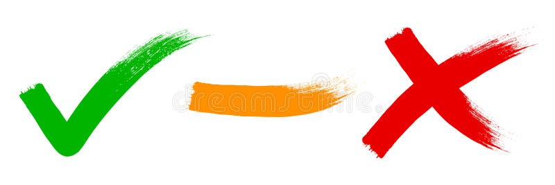 Selection: check mark, survey, cross royalty free illustration