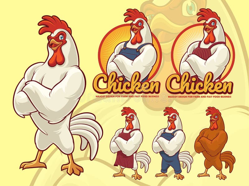 Chicken cartoon characters stock illustration. Illustration of emoji -  209546620