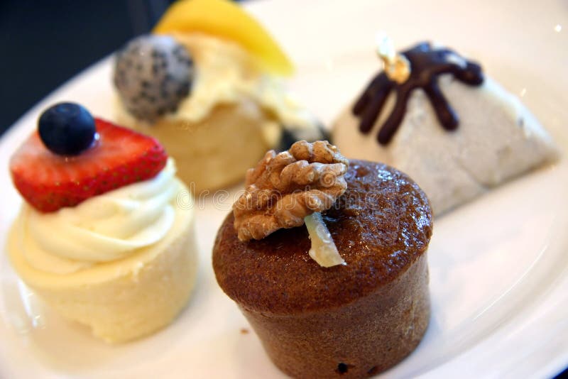 Small servings of varied desserts on offering. Dessert portions stock images, royalty-free photos and pictures