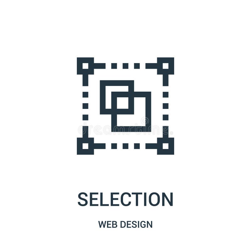 Selection icon vector from web design collection. Thin line selection outline icon vector illustration royalty free illustration