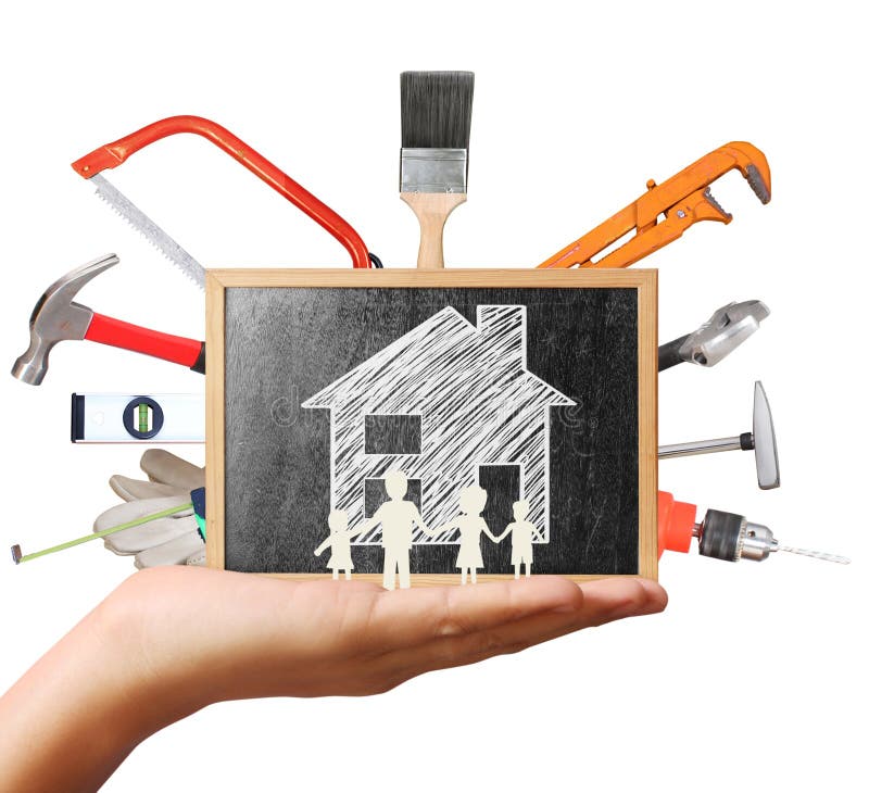 Selection of Tools in the Shape,home Improvement Concept Stock Photo