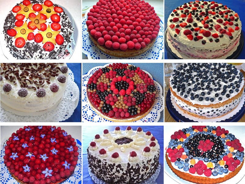 Selection of Traditional German Cakes Stock Image - Image of food