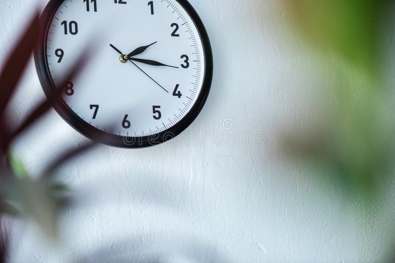 selective focus of black and white clock hanging stock image selective focus of black and white clock hanging stock image