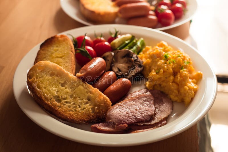 Selective Focus of Breakfast Menu on Kitchen Counter Bar in Morning Stock Image Image of
