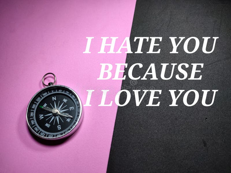Selective  and Word I HATE YOU because I LOVE YOU on a Black  and Pink  Concept Stock Photo - Image of abstract,  card: 208984394