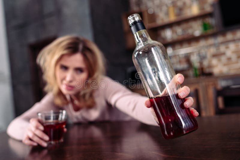 Selective Focus of Drunk Woman Stock Image - Image of alcoholic ...