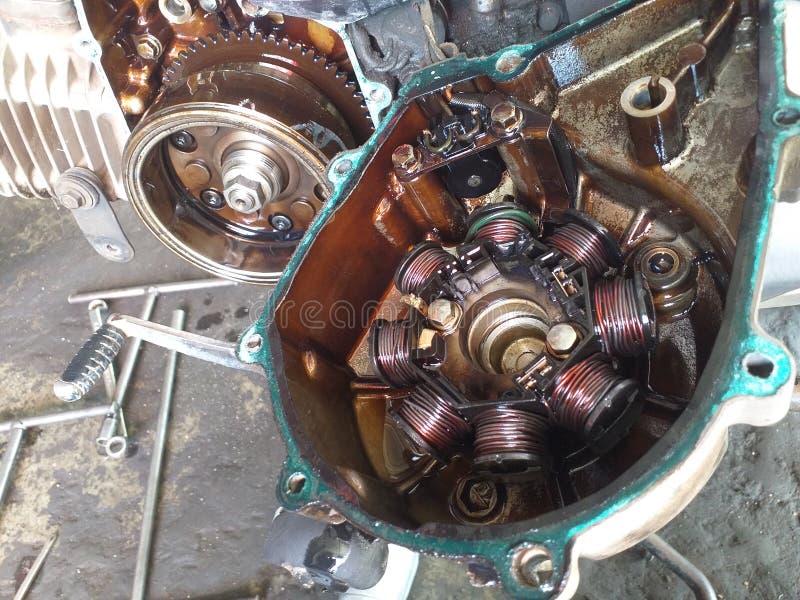Selective Focus of Fourstroke Scooter Bike Engine after Dismantling Stock Photo Image of