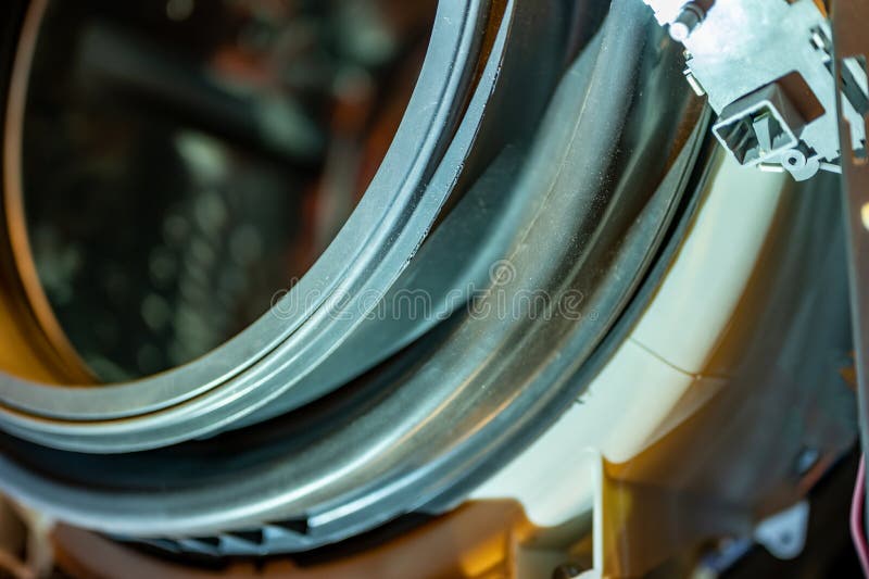 Selective Focus on the Gasket Mount of a Front Loading Washing Machine