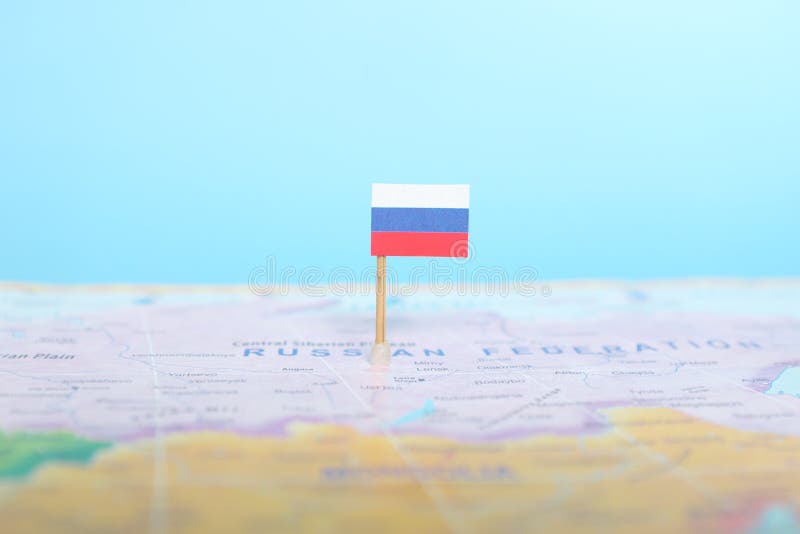 World map with russia flag Royalty Free Vector Image