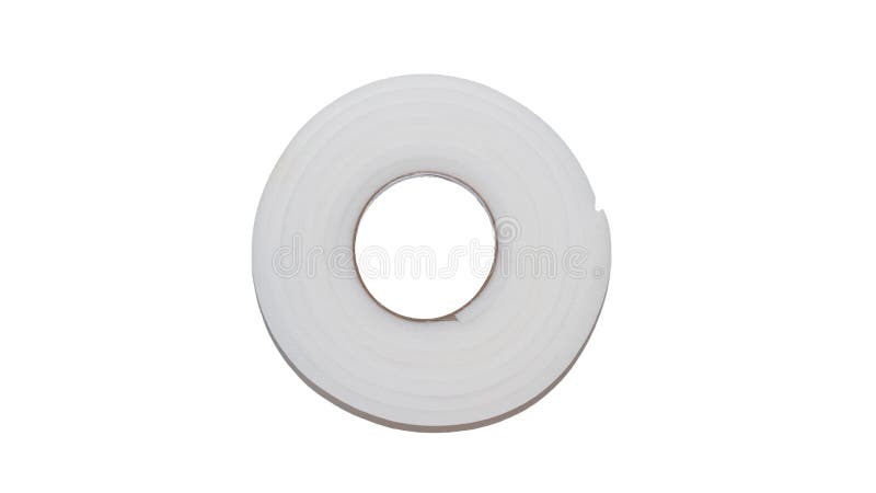 Self-adhesive foam rubber window seal isolated on white background. Insulating foam rubber for insulation.