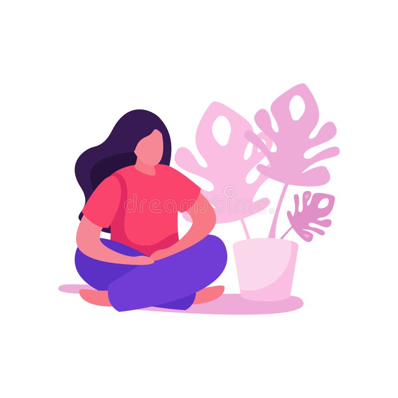 Yoga Lotus Pose Meditating Woman Icon Stock Vector - Illustration of ...