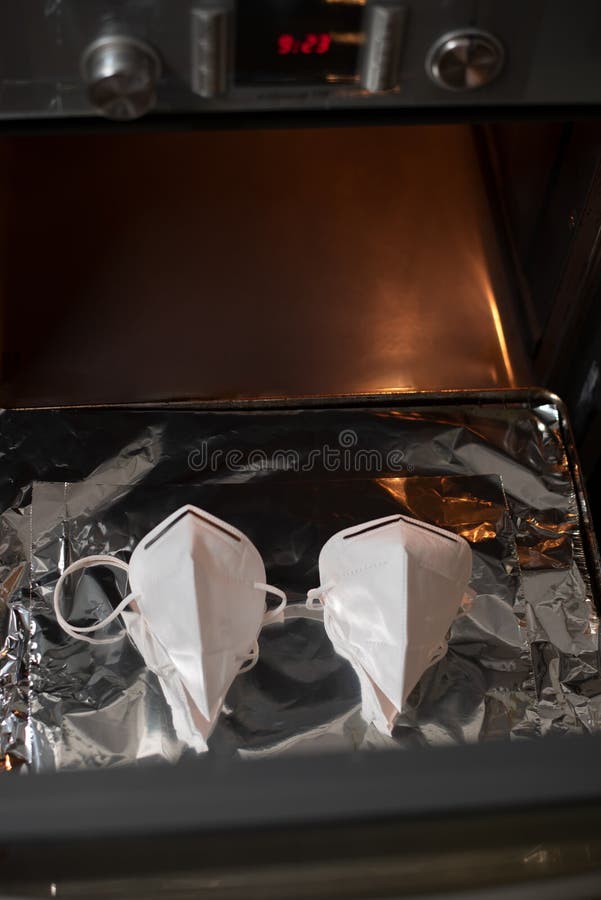 Self Cleaning of the Mask by Heat in a Conventional Oven Stock Image