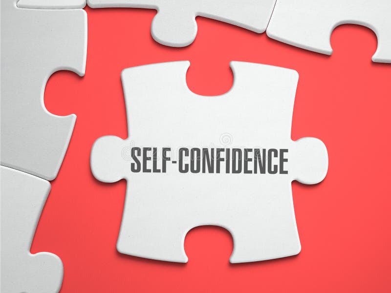 Self-Confidence - Puzzle on the Place of Missing vector illustration