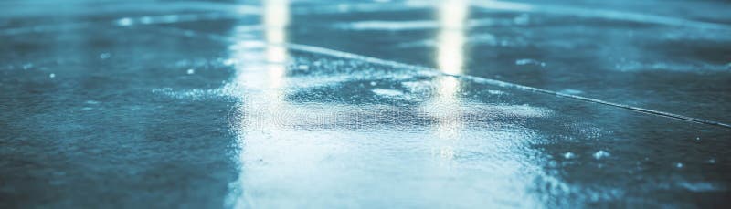 Self consolidating concrete showcasing smooth surface and fluid consistency under bright lighting stock photo