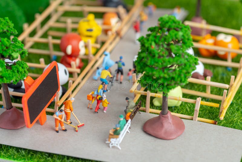 A Self Constructed Top View Of Miniature Toys Concept Of People At