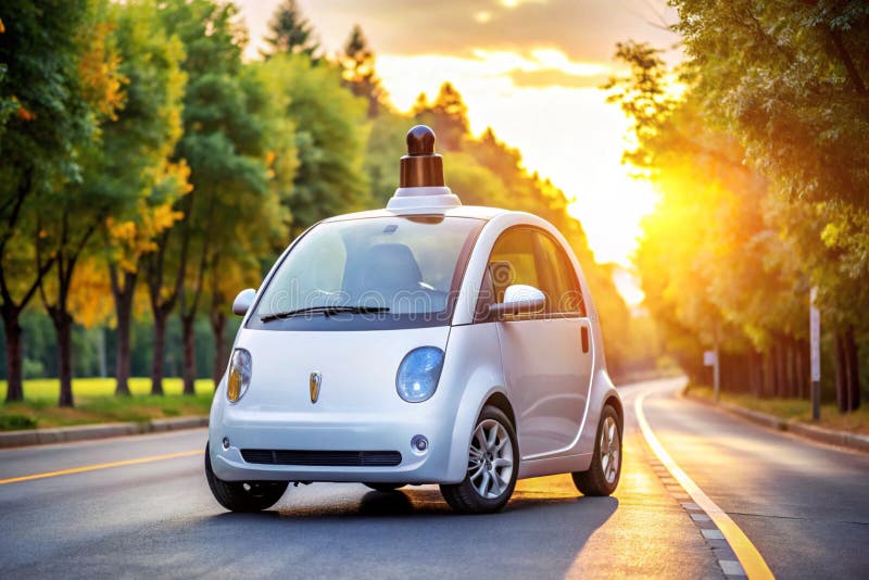 Self-Driving Car with AI and Deep Learning Technology for 360° Navigation vector illustration