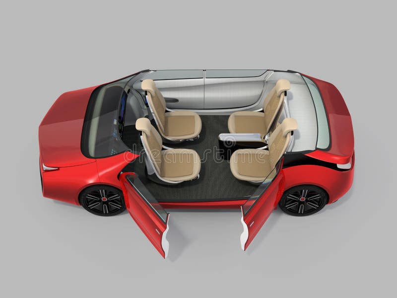 Self-driving car cutaway image royalty free illustration