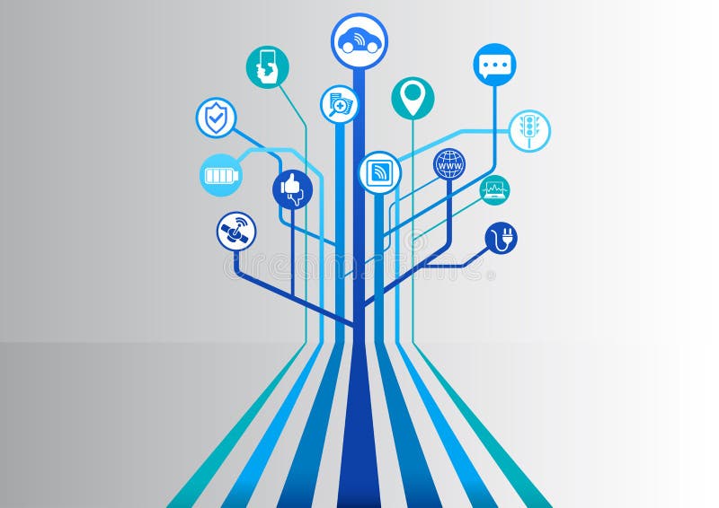 Self-driving smart car infographic as illustration vector illustration