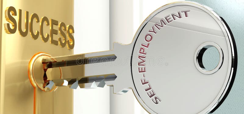 Self Employment And Success Pictured As Word Self Employment On A Key