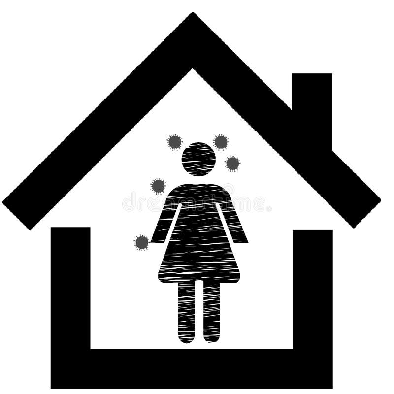 Self Isolation Icon Vector Illustration Stock Illustration