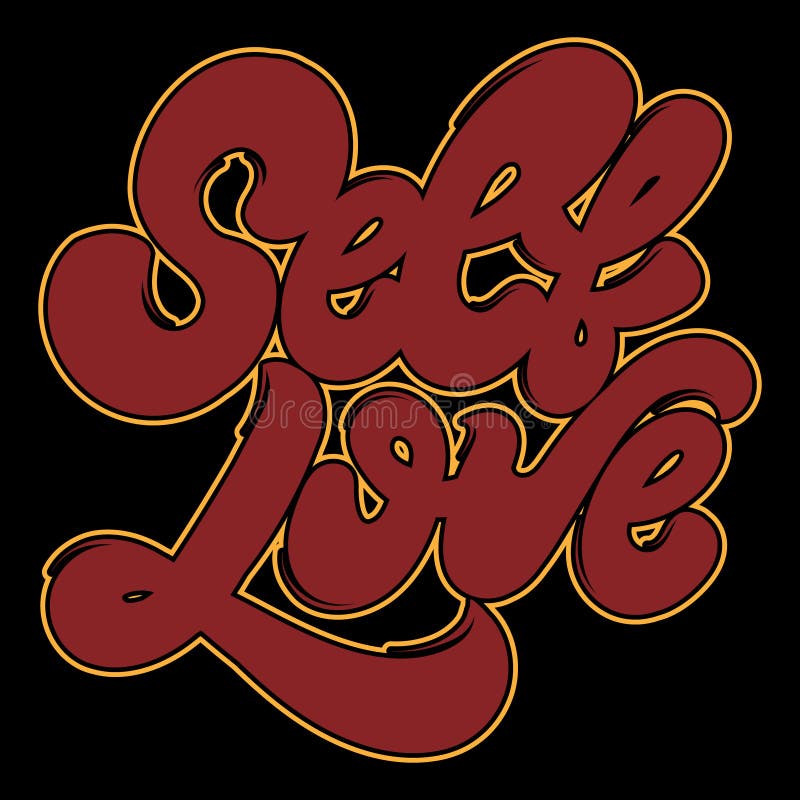 Download Self Love. Vector Hand Drawn Lettering Isolated Stock ...