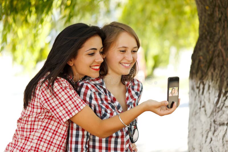 Young Couple Taking a Selfie on the Roof Stock Photo - Image of ...