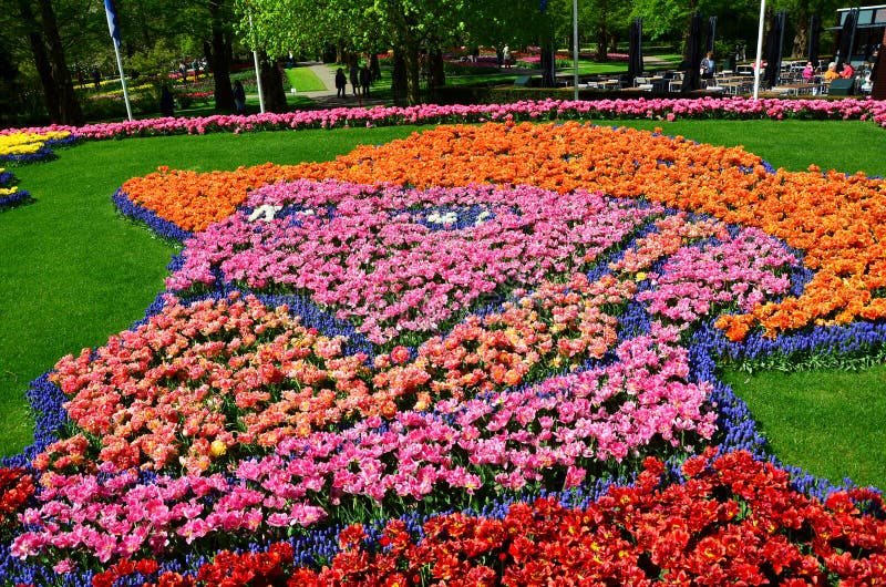 Self portrait of Vincent van Gogh made from thousand tulip and g